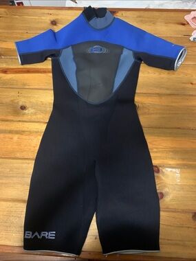 Bare Women's Short Sleeve Neoprene One-Piece Wetsuit - Black & Blue